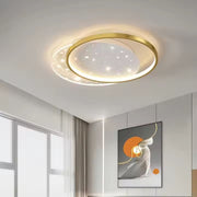 LED pożądania z pilotem Lunaro Lututa, 110W, 2 kół, zimno/gorące/neutralne światło, niestabilne, złote