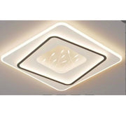 LED chandelier with 125W linen remote control, square, cold/hot/neutral light, unstable, black