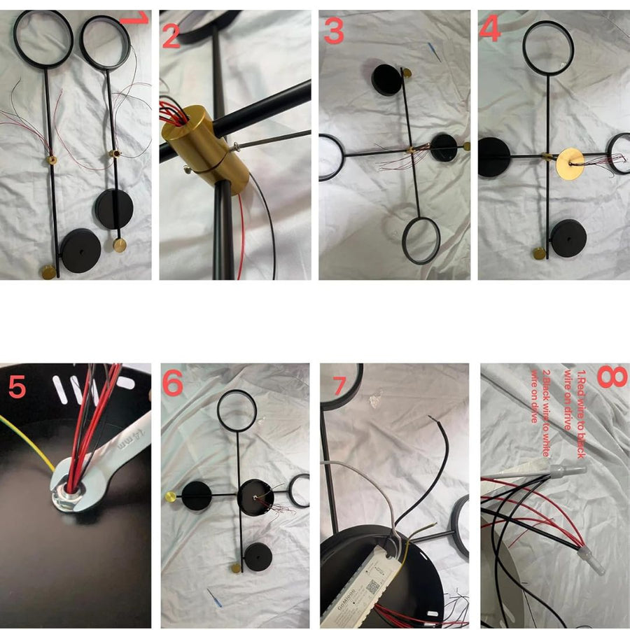 Żyrandol LED MARIA z pilotem, 45 W, 4 elementy, światło ciepłe/zimne/neutralne, ściemnialny, czarny
