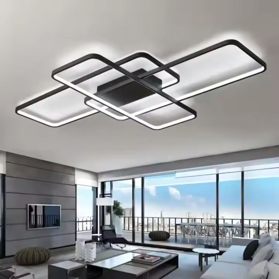 Żyrandol LED z pilotem AXIS 96W, 3 elementy, światło zimne/ciepłe/neutralne, ściemnialny, czarny