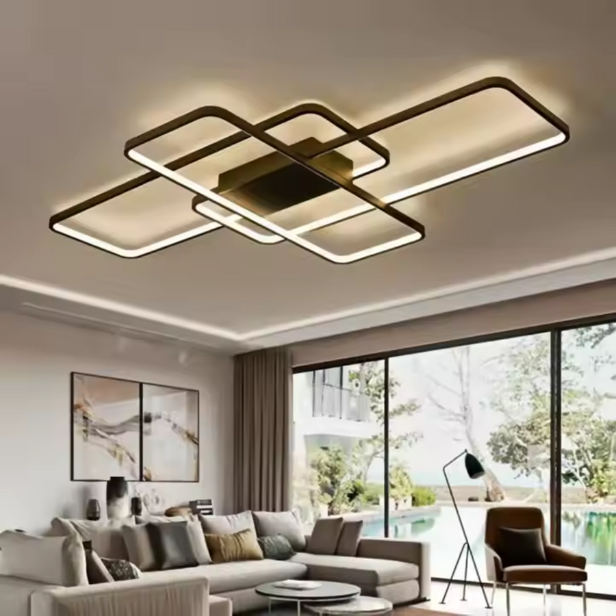 Żyrandol LED z pilotem AXIS 96W, 3 elementy, światło zimne/ciepłe/neutralne, ściemnialny, czarny