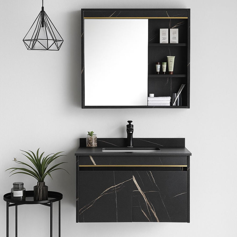 Zestaw mebli łazienkowych 60x50cm 2 sztuki czarny