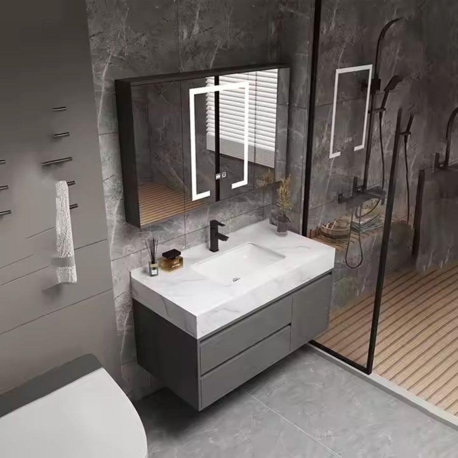 Zestaw mebli łazienkowych SANTORINI, 80x50 cm, 2 sztuki, kolor szary i biały