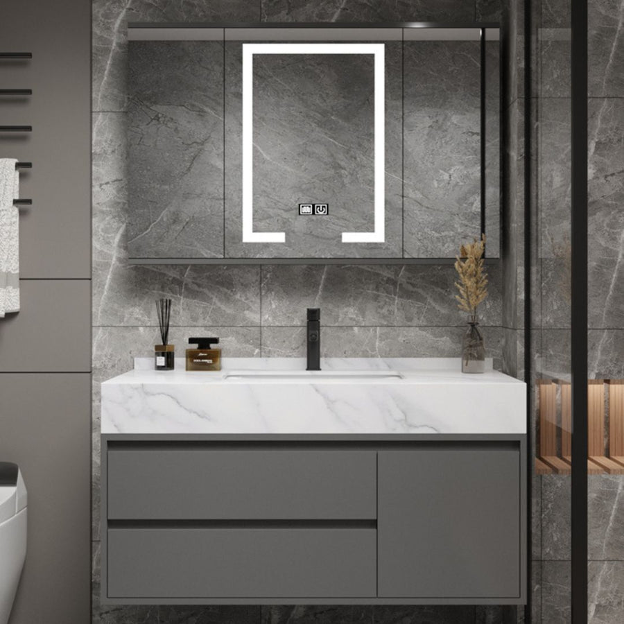 Zestaw mebli łazienkowych SANTORINI, 80x50 cm, 2 sztuki, kolor szary i biały