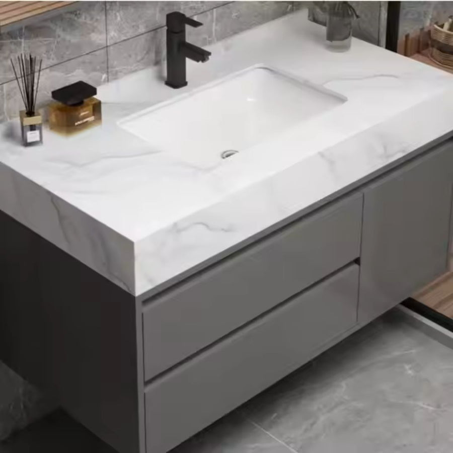 Zestaw mebli łazienkowych SANTORINI, 80x50 cm, 2 sztuki, kolor szary i biały