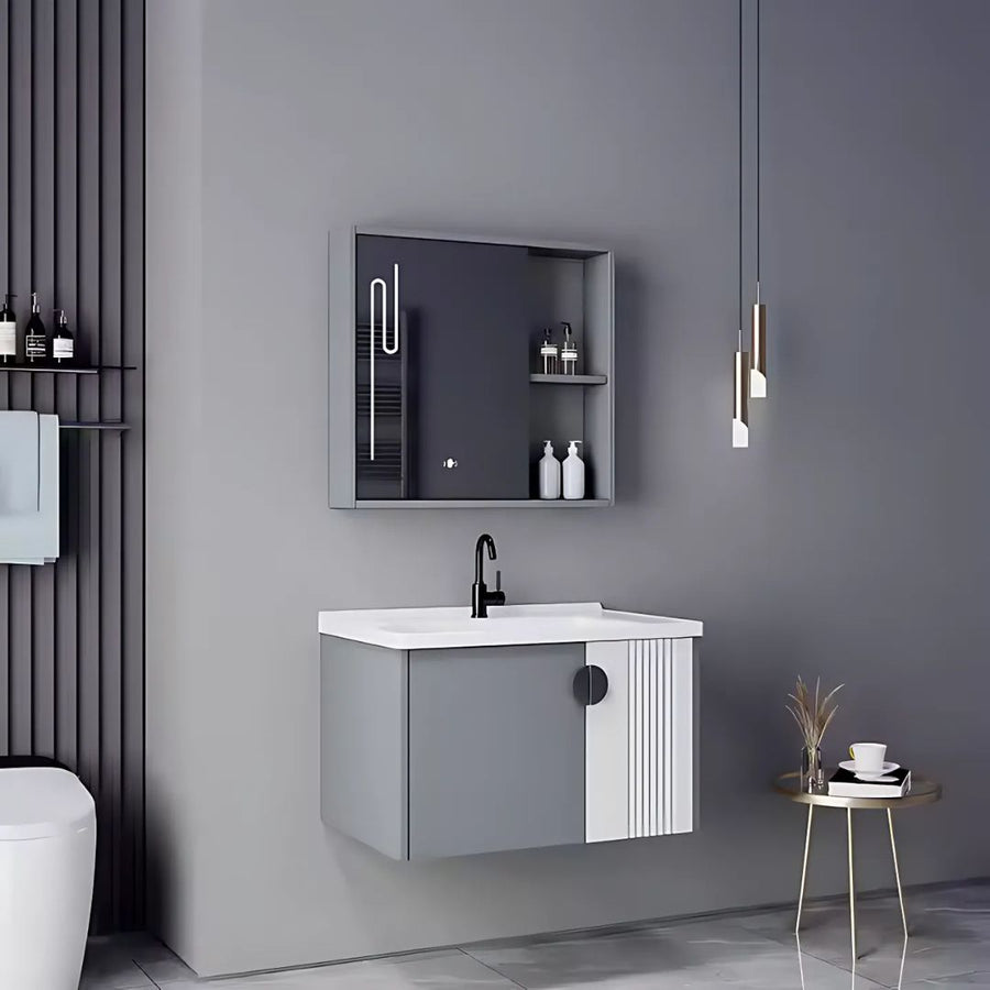 Zestaw mebli łazienkowych MYKONOS, 80x40 cm, 2 sztuki, szaro-biały