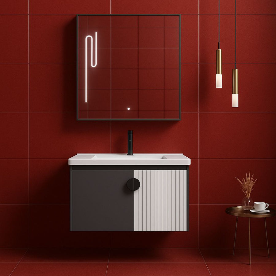 Zestaw mebli łazienkowych MYKONOS, 60x40 cm, 2 sztuki, szaro-biały