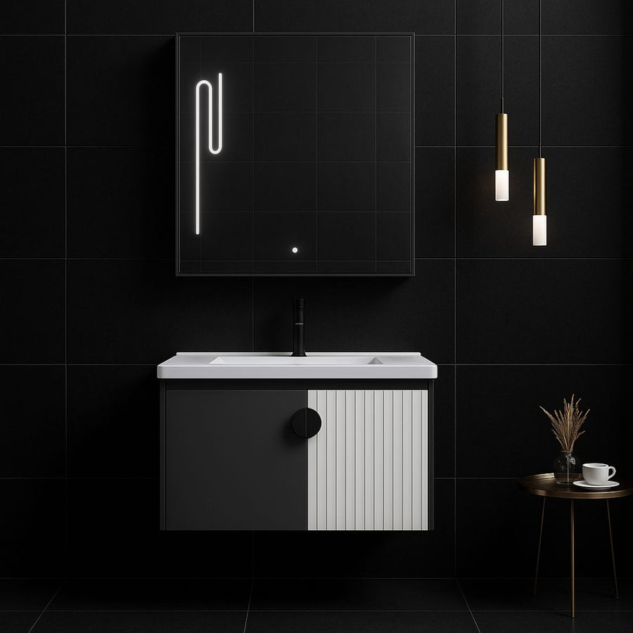 Zestaw mebli łazienkowych MYKONOS, 60x40 cm, 2 sztuki, szaro-biały