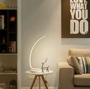 Lampa podłogowa LED Nemesis, 10 W, zimne/ciepłe/neutralne światło, metal i akryl, kolor biały
