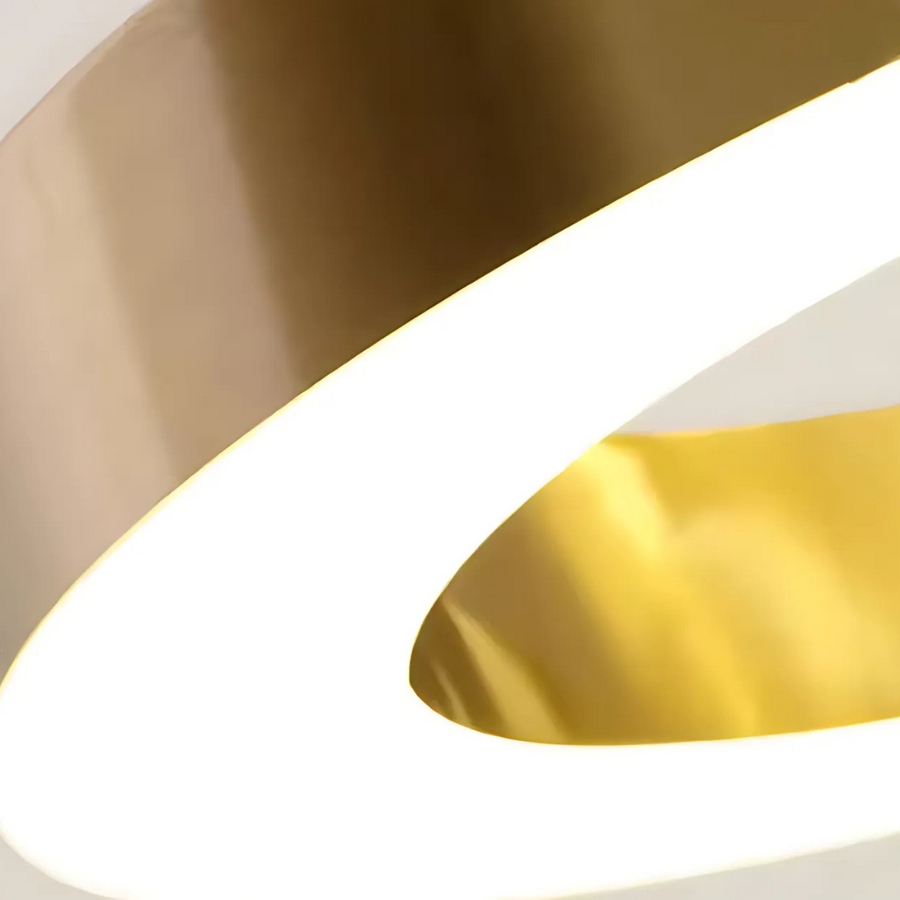 Żyrandol wiszący LED ANINA 33W, 1 koło, światło zimne/ciepłe/neutralne, ściemnialny, połyskujący złoty biały, regulowana wysokość