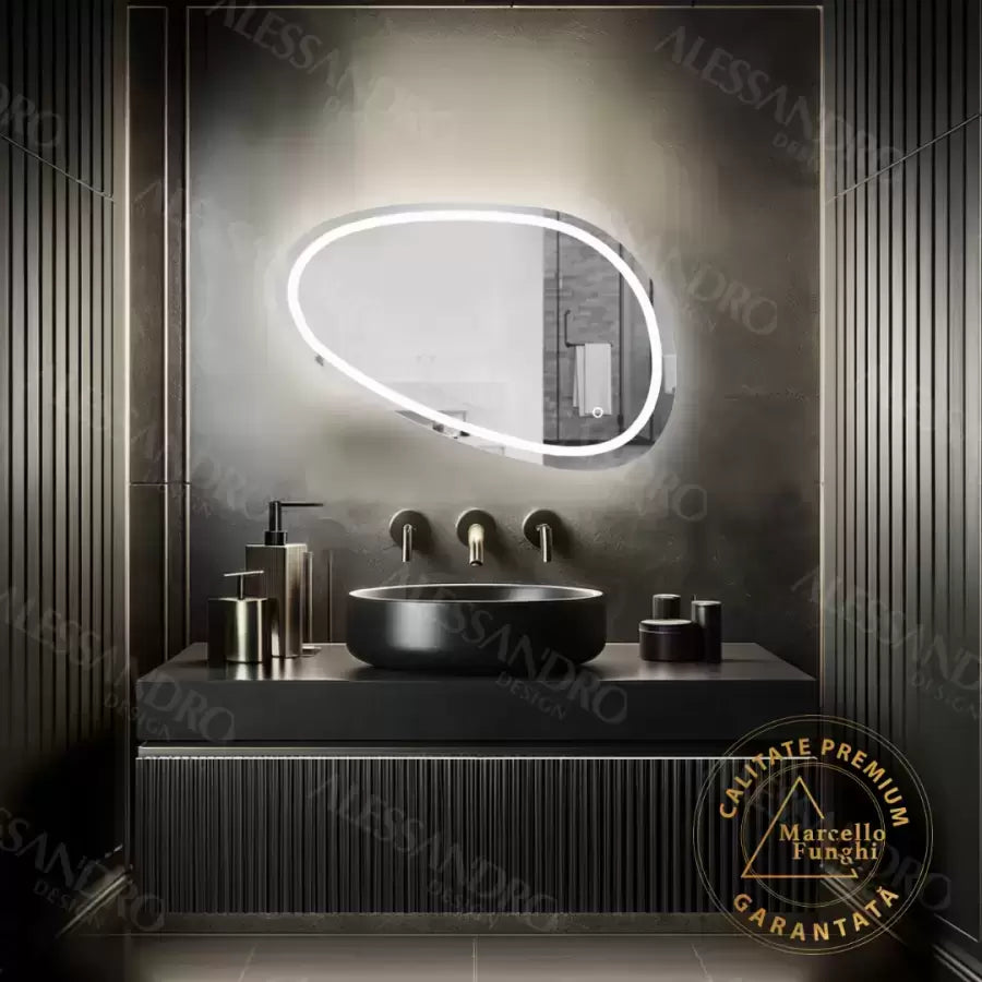 Lustro LED, 80x45cm, Disegno Touch Marcello, system przeciwmgielny, ściemnialne