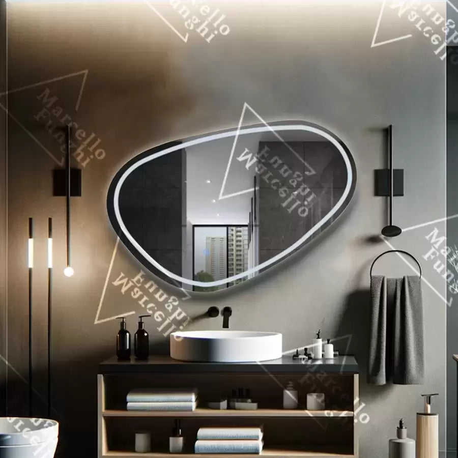 Lustro LED, 80x45cm, Disegno Touch Marcello, system przeciwmgielny, ściemnialne