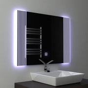 Prostokątne lustro LED, 80x60cm, rama Infinity Basic Touch