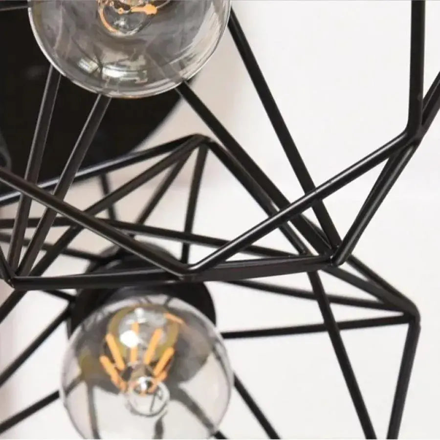 Żyrandol w kształcie diamentu, STRUKTUR, 3xE27, czarny, metal
