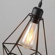 Żyrandol w kształcie diamentu, STRUKTUR, 3xE27, czarny, metal