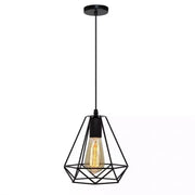 Żyrandol w kształcie diamentu, STRUKTUR, 1xE27, czarny, metal