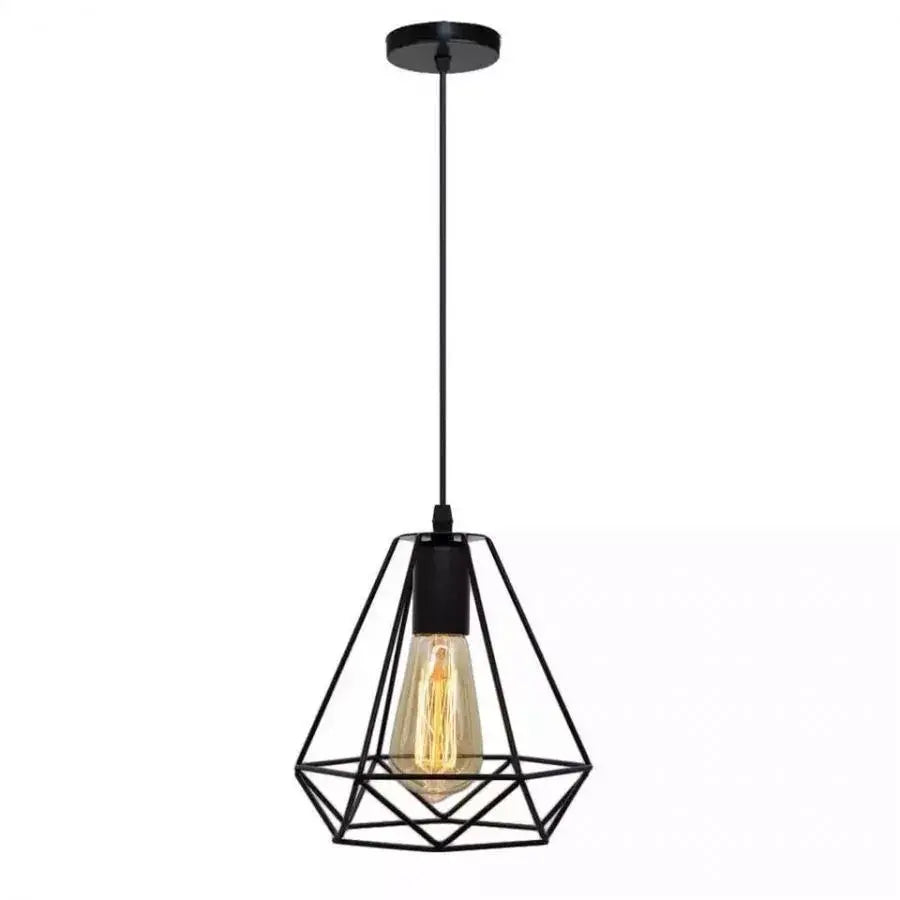 Żyrandol w kształcie diamentu, STRUKTUR, 1xE27, czarny, metal