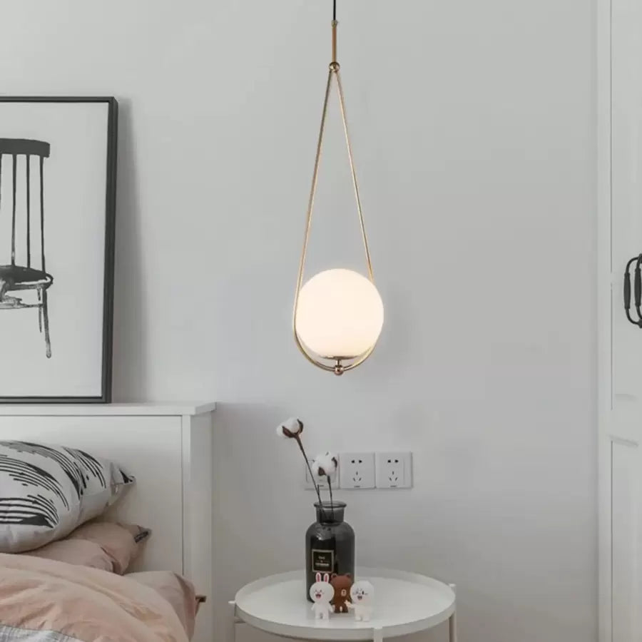 Żyrandol LOFT Haven, 1x E27, białe złoto, metal, regulowana wysokość