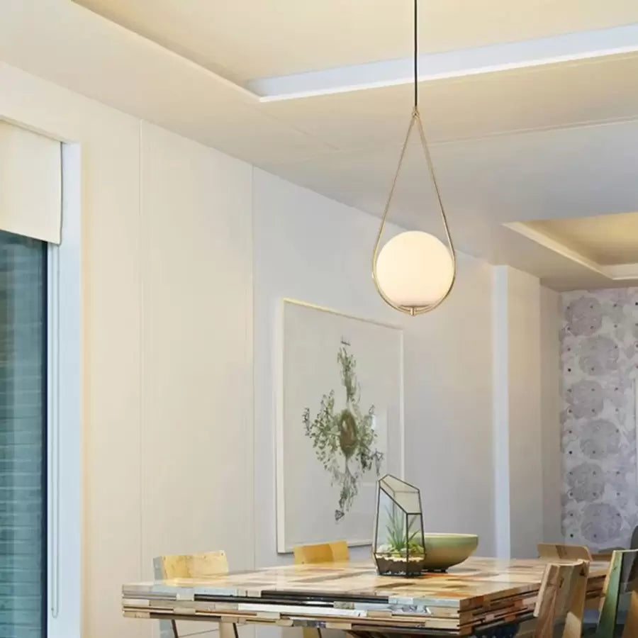 Żyrandol LOFT Haven, 1x E27, białe złoto, metal, regulowana wysokość