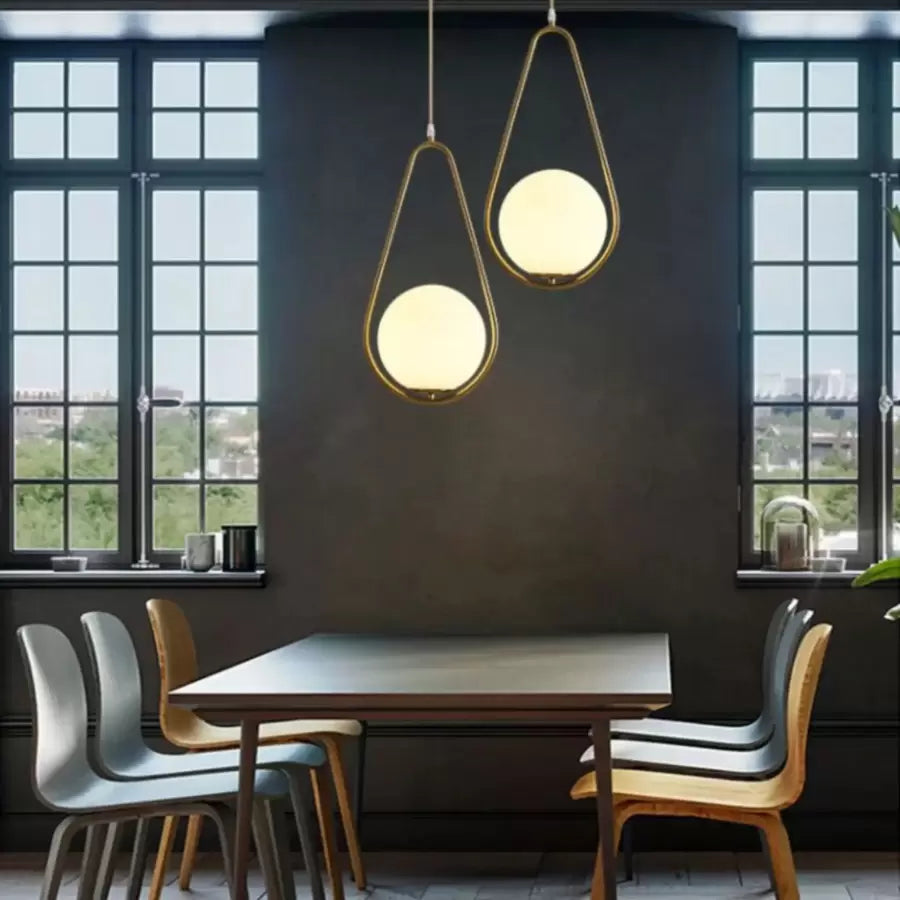 Żyrandol LOFT Haven, 1x E27, białe złoto, metal, regulowana wysokość