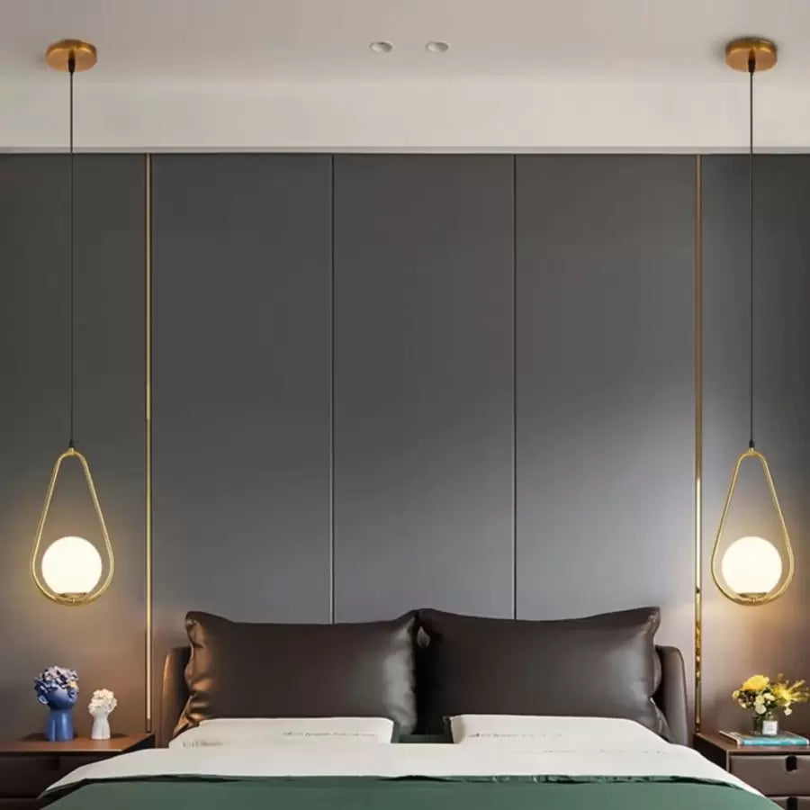 Żyrandol LOFT Haven, 1x E27, białe złoto, metal, regulowana wysokość