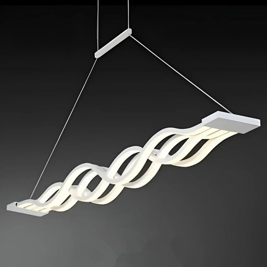 Żyrandol wiszący LED WAVE 44W z pilotem, liniowy, światło zimne/ciepłe/neutralne, ściemnialny, biały, regulowana wysokość