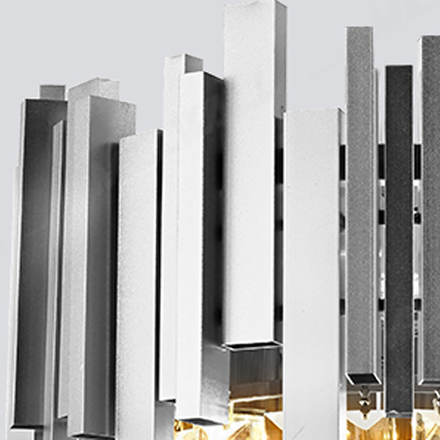 BLOIS Petito Kryształowy Żyrandol 3xE14, Średnica 30cm, Srebrny, Regulowana Wysokość