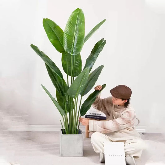 Sztuczna roślina rajski ptak (Strelitzia Nicolai), 16 liści, bez doniczki, 180 cm, zielona