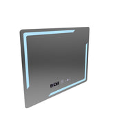 Prostokątne lustro LED, 80x60cm, Rayonnement MotionGlow Marcello, system przeciwmgielny, zegar i termometr, ściemnialne