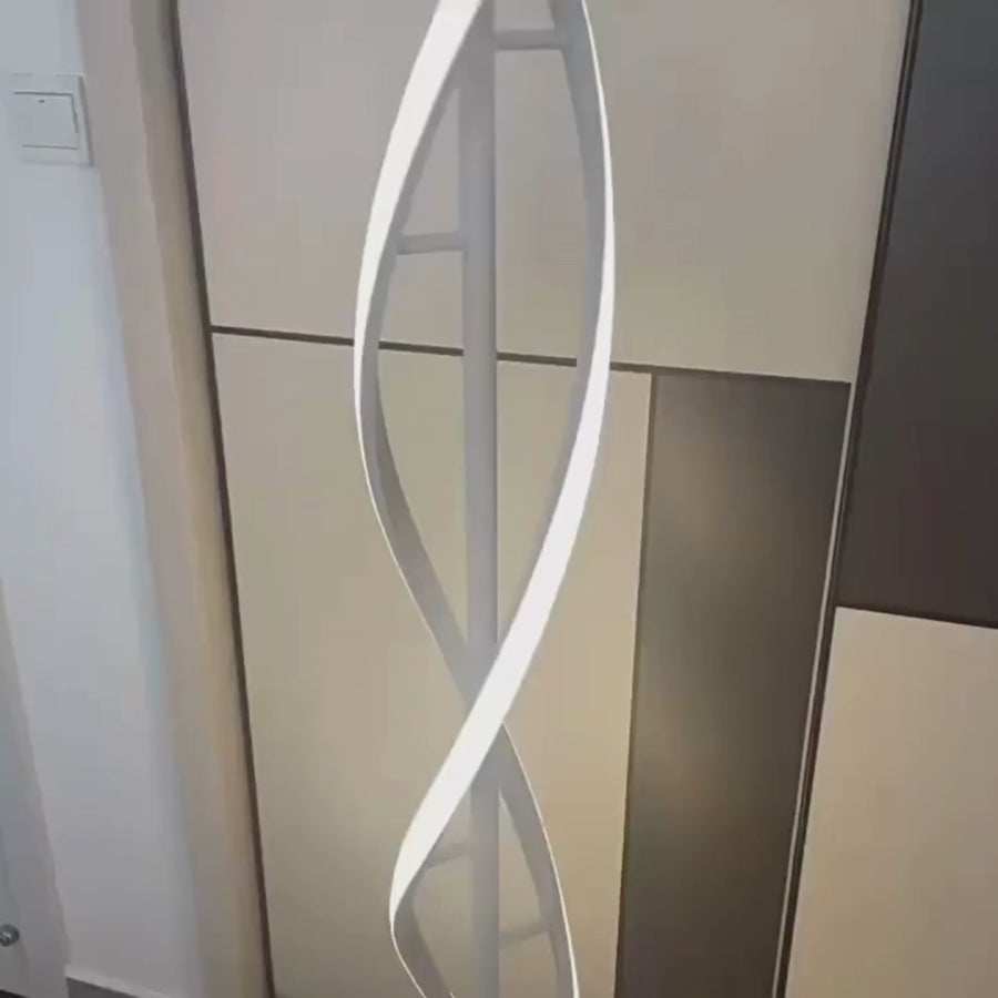 Lampa podłogowa LED Upsilon, 48 W, zimne/ciepłe/neutralne światło, metal i akryl, kolor biały