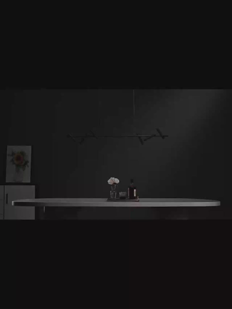 Żyrandol LED z pilotem Harman, 23 W, 6 źródeł światła, światło neutralne, czarny