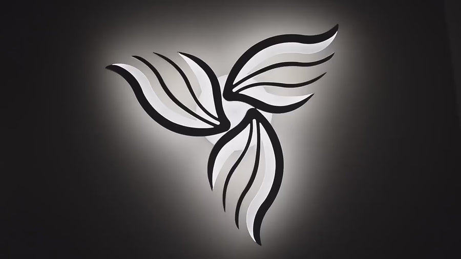 Żyrandol LED SAKURA 37W z pilotem, 3 płatki, światło zimne/ciepłe/neutralne, ściemnialny, biały