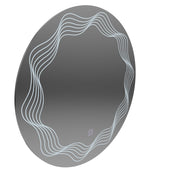 Okrągłe lustro LED 60 cm, Flusso Touch, system przeciwmgielny, ściemnialne