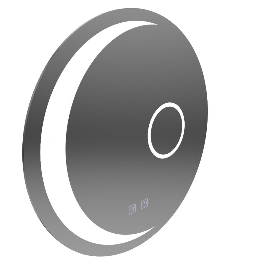 Okrągłe lustro LED, 70 cm, Orbis Touch, system przeciwmgielny, ściemnialne