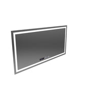 Prostokątne lustro LED, 120x60cm, Verite MotionGlow Marcello, system przeciwmgielny, zegar i termometr, ściemnialne