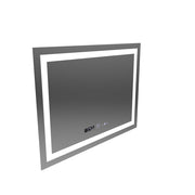 Prostokątne lustro LED, 80x60 cm, Verite MotionGlow Marcello, system przeciwmgielny, zegar i termometr, ściemnialne