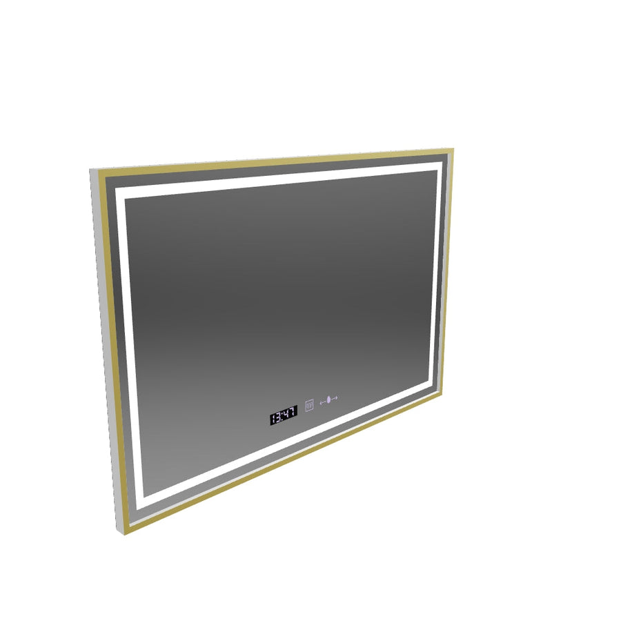 Prostokątne lusterko LED, 120x80 cm, Royale Gold Motionglow Marcello, System zmęczenia, zegar i termometr