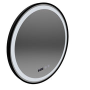 Lustro LED Hans Touch z systemem przeciwmgielnym, zegarem i temperaturą 60 cm, szczotkowana czarna rama