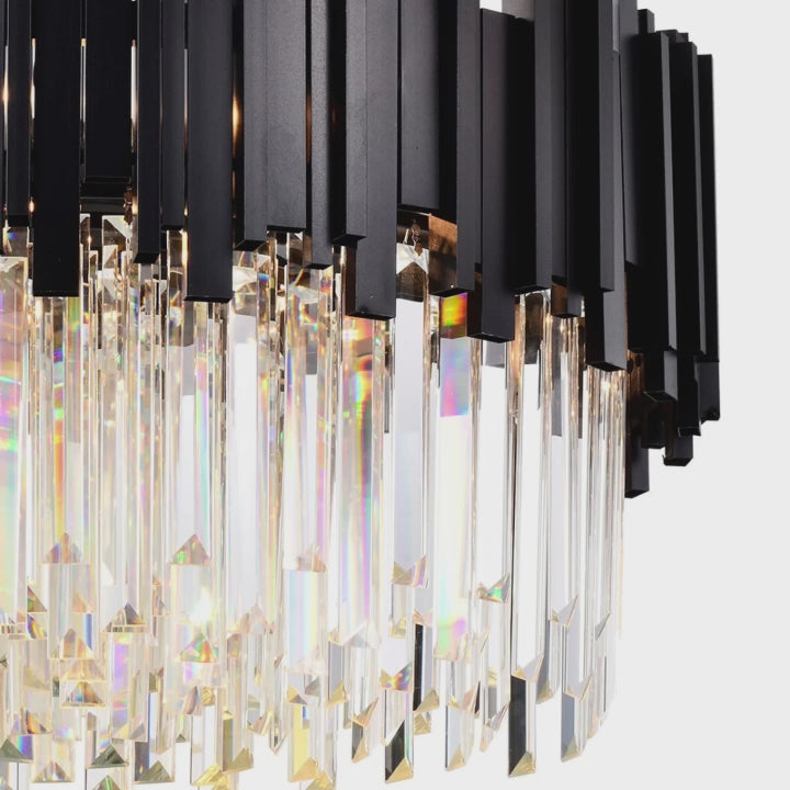 BLOIS Żyrandol kryształowy 10x E27 Czarne złoto