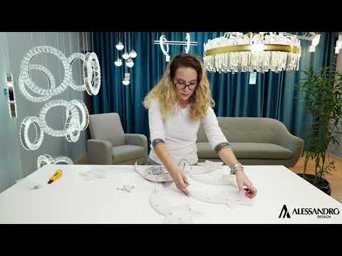 Żyrandol LED z pilotem IPOMOEA 69W, 5 gwiazdek, światło zimne/ciepłe/neutralne, ściemnialny, biały