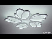 Żyrandol LED TULIPAN 73W z pilotem, 5 płatków, światło zimne/ciepłe/neutralne, ściemnialny, biały