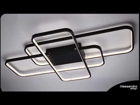 Żyrandol LED z pilotem AXIS 96W, 3 elementy, światło zimne/ciepłe/neutralne, ściemnialny, czarny