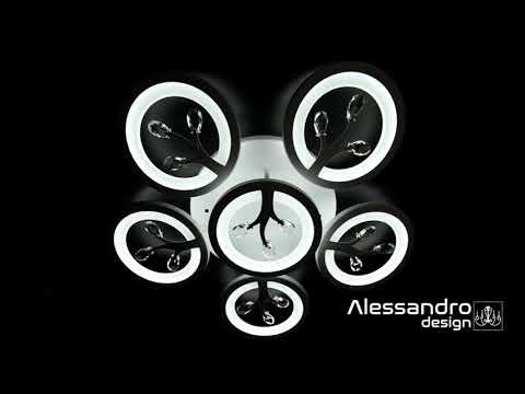 Żyrandol LED z pilotem i kryształem DAISY 72W, 6 elementów, zimne/ciepłe/neutralne światło, ściemnialny, biały
