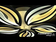 Żyrandol LED ORCHID z pilotem 65W, 5 płatków, światło zimne/ciepłe/neutralne, ściemnialny, biały