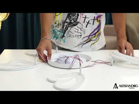 Żyrandol LED BLOSSOM 69W z pilotem, 5 płatków, światło zimne/ciepłe/neutralne, ściemnialny, biały