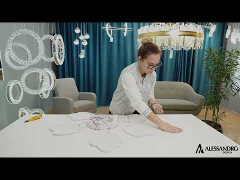 Żyrandol LED TULIPAN 73W z pilotem, 5 płatków, światło zimne/ciepłe/neutralne, ściemnialny, biały