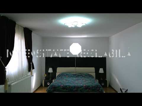 Żyrandol LED BLOSSOM 69W z pilotem, 5 płatków, światło zimne/ciepłe/neutralne, ściemnialny, biały