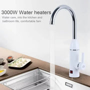 Natychmiastowy elektryczny kran z gorącą wodą, wyświetlacz LCD, biały, LZ-501X