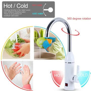 Natychmiastowy elektryczny kran z gorącą wodą, wyświetlacz LCD, biały, LZ-501X