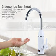 Natychmiastowy elektryczny kran z gorącą wodą, wyświetlacz LCD, biały, LZ-501X